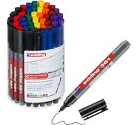 edding Whiteboard Marker 361 – Multi-coloured, Round 1 mm Tip, Drywipe, Refillable – 50 Pack