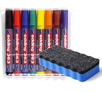 Edding 363 Chisel Tip Whiteboard Markers (2 Packs of 8) - Assorted