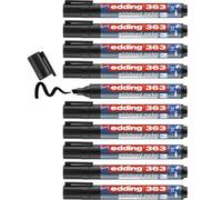 edding Whiteboard Marker E-363 – Chisel tip 1–5 mm, Drywipe Refillable – Black, Pack of 10