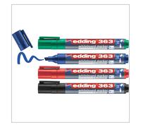 Edding 363 Whiteboard Marker Chisel Tip 1-5Mm Line Assorted Colours Pack 4