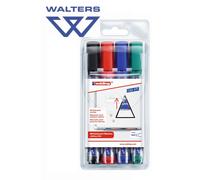 edding 363 whiteboard marker set - multi-coloured - 4 whiteboard pens - chisel nib 1-5 mm - whiteboard pen dry wipe - for whiteboards, flipcharts, magnetic, memo boards - sketchnotes - refillable