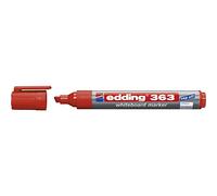 edding 363 whiteboard marker - red - 1 whiteboard pen - chisel tip 1-5 mm - whiteboard pen dry wipe - for whiteboards, flipcharts, pinboards, magnetic and memo boards - sketchnotes - refillable