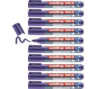 edding 363 whiteboard marker - violet - 10 whiteboard pens - chisel tip 1-5 mm - whiteboard pen dry wipe - for whiteboards, flipcharts, pinboards, magnetic and memo boards - sketchnotes