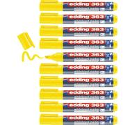 edding 363 whiteboard marker - yellow - 10 whiteboard pens - chisel tip 1-5 mm - whiteboard pen dry wipe - for whiteboards, flipcharts, pinboards, magnetic and memo boards - sketchnotes