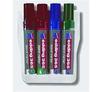 edding 365 whiteboard marker - set of 4 whiteboard pens - chisel nib 2-7 mm-for whiteboard, glass, writing board, flipchart - can be wiped off dry and without leaving residue, does not dry out