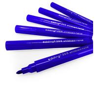 edding 366 whiteboard marker - blue - 1 slim whiteboard pen - round nib 1 mm - dry-wipeable - for whiteboards, glass, magnetic and memo boards
