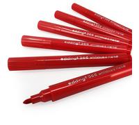edding 366 whiteboard marker - red - 1 slim whiteboard pen - round nib 1 mm - dry-wipeable - for whiteboards, glass, magnetic and memo boards