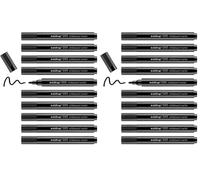 edding 366 whiteboard marker - black - 10 slim whiteboard pen - round nib 1 mm - dry-wipeable - for whiteboards, glass, magnetic and memo boards (Pack of 2)