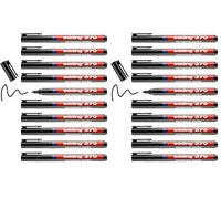 edding 370 - black - box of 10 - fine bullet nib 1 mm - waterproof, quick-drying - multi-purpose marker, universal pen - for cardboard, plastic, wood, metal, glass, pebbles, canvas (Pack of 2)