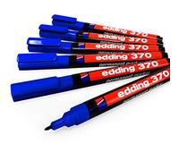 Edding 370 Bullet Tip Permanent Marker - 1mm - Blue - Pack of 6