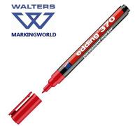Edding 370 Fine Permanent Marker | Refillable | Box 10 Mark Paper Metal Plastic