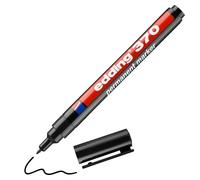 edding 370 permanent marker - black - 1 pen - fine round nib 1 mm - waterproof, quick-drying - multi-purpose marker, universal pen - for cardboard, plastic, wood, metal, glass, pebbles, canvas