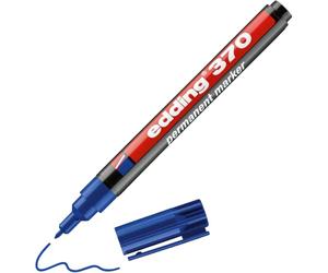 edding 370 permanent marker - blue - 1 pen - fine round nib 1 mm - waterproof, quick-drying - multi-purpose marker, universal pen - for cardboard, plastic, wood, metal, glass, pebbles, canvas