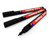 Edding 370 Permanent Marker Pen - 1mm Bullet Tip - Black - Pack of 3