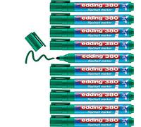 edding 380 flipchart marker - green - box of 10 - round nib 1.5-3 mm - marker for writing, drawing and marking on flipchart paper - does not bleed through - does not dry out