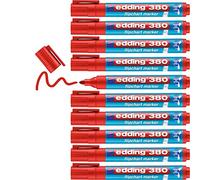 edding 380 flipchart marker - red - box of 10 - round nib 1.5-3 mm - marker for writing, drawing and marking on flipchart paper - does not bleed through - does not dry out