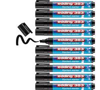 Edding 383 Flipchart Marker Pen - 1-5mm - Chisel Tip - Black - Pack of 10