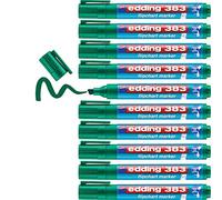 edding 383 flipchart marker - green - box of 10 - chisel nib 1-5 mm - marker for writing, drawing and marking on flipchart paper - does not bleed through - does not dry out
