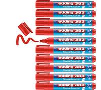 edding 383 flipchart marker - red - box of 10 - chisel nib 1-5 mm - marker for writing, drawing and marking on flipchart paper - does not bleed through - does not dry out