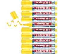 edding 385 flipchart effect marker - yellow - box of 10 - flexible brush tip 1-5 mm - marker for highlighting, shading and marking on flipchart paper - does not bleed through - does not dry out