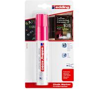 edding 4090 chalk marker - neon-pink - 1 chalk pen - chisel nib 4-15 mm - broad-nib wet wipe pen for chalkboards, windows, glass, mirrors - liquid chalk marker pen for opaque coverage