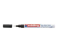 edding 780 gloss paint marker - black - 10 paint markers - extra-fine round tip 0.8 mm - paint pen for glass, pebbles, wood, plastic, paper - waterproof, high coverage
