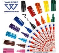 Edding 400 Fine Permanent Marker Pen | 1mm Nib | Marks Paper Metal Glass, Box 10