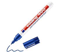edding 400 permanent marker - blue - 1 pen - fine round nib 1 mm - waterproof, quick-drying, smear-proof pens - for cardboard, plastic, wood, metal, glass and fabric