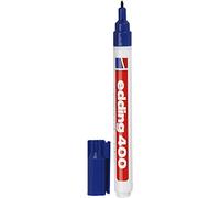 edding 400 permanent marker - blue - 1 pen - fine round tip 1 mm - waterproof, quick-drying, smear-proof pens - for cardboard, plastic, wood, metal, glass and fabric