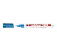 edding 400 permanent marker - light-blue - 1 pen - fine round tip 1 mm - waterproof, quick-drying, smear-proof pens - for cardboard, plastic, wood, metal, glass and fabric
