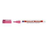 edding 400 permanent marker - pink - 1 pen - fine round tip 1 mm - waterproof, quick-drying, smear-proof pens - for cardboard, plastic, wood, metal, glass and fabric