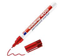 edding 400 permanent marker - red - 1 pen - fine round tip 1 mm - waterproof, quick-drying, smear-proof pens - for cardboard, plastic, wood, metal, glass and fabric