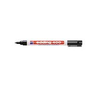 Edding 400 permanent marker, refillable, round tip, plastic stock, black.