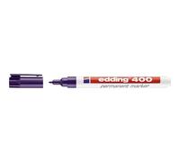 edding 400 permanent marker - violet - 1 pen - fine round tip 1 mm - waterproof, quick-drying, smear-proof pens - for cardboard, plastic, wood, metal, glass and fabric