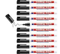edding 404 permanent marker - black - 10 pens - fine round tip 0.75 mm - waterpr
