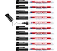 edding 404 permanent marker - black - 10 pens - fine round tip 0.75 mm - waterpr
