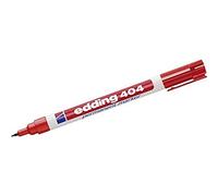 edding 404 Permanent Marker - Red - 1 Pen - Fine Round Tip 0.75 mm - Waterproof, Quick-Drying, Smear-Proof Pens - for Cardboard, Plastic, Wood, Metal, Glass and Fabric