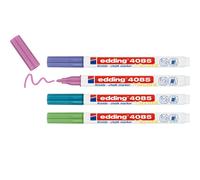 edding 4085 chalk marker - green, blue, purple, pink (metallic) - 4 chalk pens -
