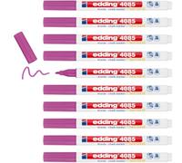 edding 4085 chalk marker - pink - 10 chalk pens - round tip 1-2 mm - fine-tipped wet wipe pen for chalkboards, windows, glass, mirrors - liquid chalk marker pens for opaque coverage