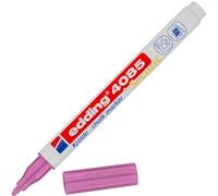 Edding 4085 Chalk Marker - Pink-Metallic - 1 Round Tip 1-2 mm, Fine-Tipped Wet Wipe Pen for Chalkboards, Windows, Glass, Mirrors - Liquid Chalk Marker for Opaque Coverage