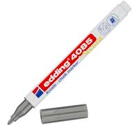 edding 4085 chalk marker - silver - 1 chalk pen - round nib 1-2 mm - fine-nib wet wipe pen for chalkboards, windows, glass, mirrors - liquid chalk marker pens for opaque coverage
