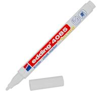edding 4085 chalk marker - white - 1 chalk pen - round nib 1-2 mm - fine-nib wet wipe pen for chalkboards, windows, glass, mirrors - liquid chalk marker pens for opaque coverage