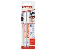 Edding 4085 Chalk Marker - White - 2 Chalk Pens - Round Nib 1-2 mm