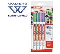 edding Chalk Marker 4085 – Liquid Metallic & Coloured, Fine Round Nib 1–2 mm – 4-Pack