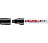 edding 4090 Chalk Marker - Black - 1 Chalk Pen - Chisel Tip 4-15 mm - Broad-Tipped Wet Wipe Pen for Chalkboards, Windows, Glass, Mirrors - Liquid Chalk Marker Pens for Opaque Coverage