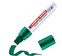 edding 4090 chalk marker - green - 1 chalk pen - chisel nib 4-15 mm - broad-nib wet wipe pen for chalkboards, windows, glass, mirrors - liquid chalk marker pens for opaque coverage