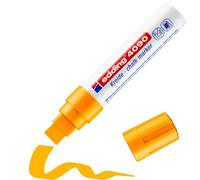 edding 4090 chalk marker - neon-orange - 1 chalk pen - chisel nib 4-15 mm - broad-nib wet wipe pen for chalkboards, windows, glass, mirrors - liquid chalk marker pens for opaque coverage