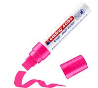edding 4090 Chalk Marker - Neon-Pink - 1 Chalk Pen - Chisel Tip 4-15 mm - Broad-Tipped Wet Wipe Pen for Chalkboards, Windows, Glass, Mirrors - Liquid Chalk Marker Pens for Opaque Coverage