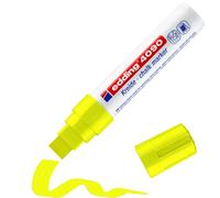 edding 4090 chalk marker - neon-yellow - 1 chalk pen - chisel nib 4-15 mm - broad-nib wet wipe pen for chalkboards, windows, glass, mirrors - liquid chalk marker pens for opaque coverage