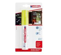 edding 4090 chalk marker - neon-yellow - 1 chalk pen - chisel nib 4-15 mm - broad-nib wet wipe pen for chalkboards, windows, glass, mirrors - liquid chalk marker pen for opaque coverage